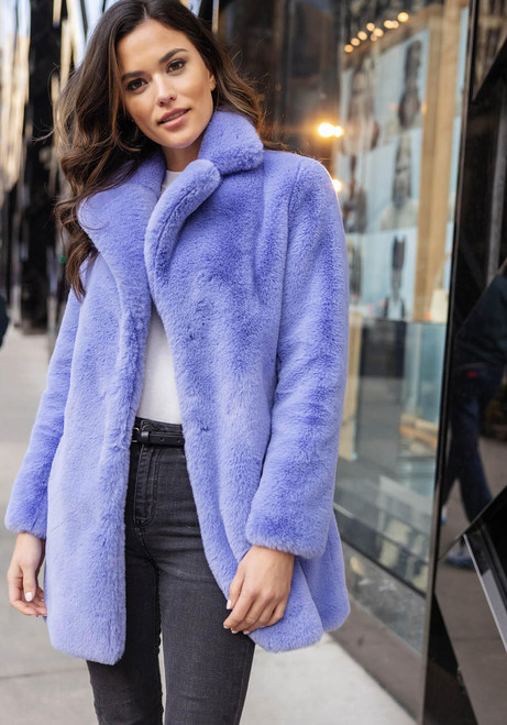 Periwinkle Faux Fur Le Mink Jacket