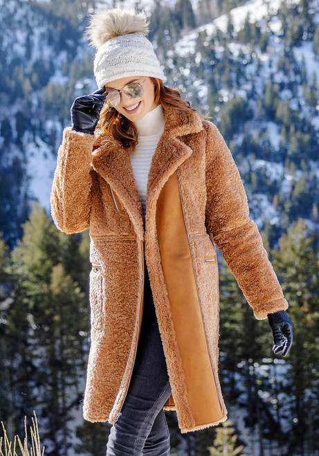 Toffee Faux Fur Tastemaker Zip Coat