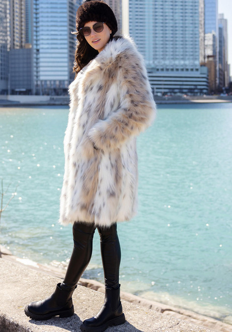 Snow Lynx Faux Fur Fireside Stroller Coat
