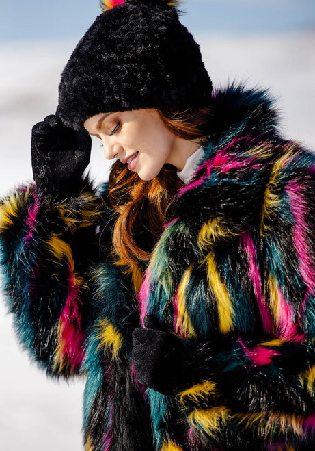 Neon Faux Fur Long Weekend Fox Coat