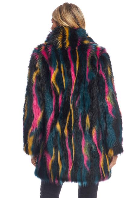 Neon Faux Fur Long Weekend Fox Coat
