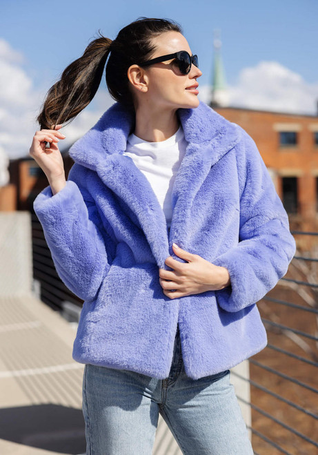 Periwinkle Faux Fur Every-Day Mink Jacket 