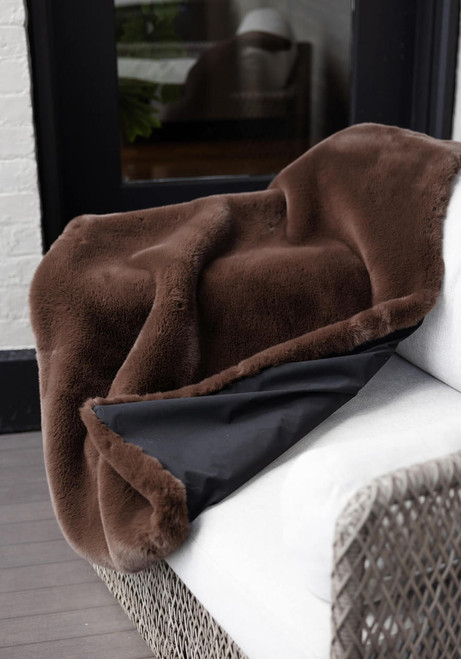 Chocolate Mink Faux Fur Lap Blanket