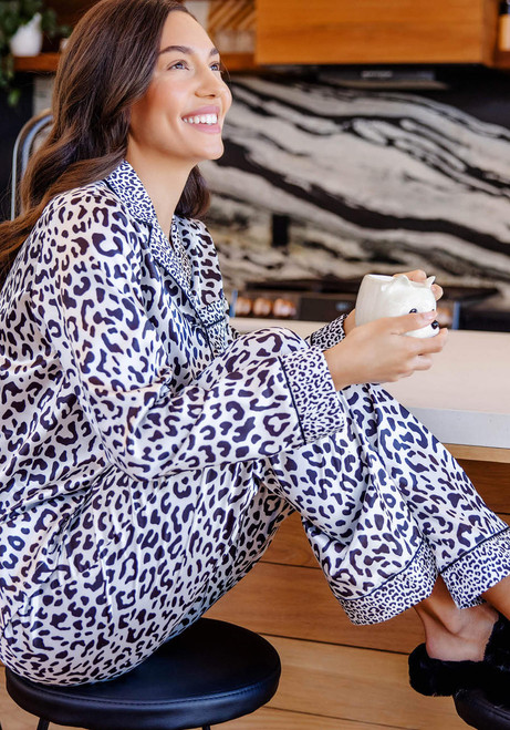 Clouded Leopard Satin Pajama Set