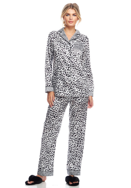 Clouded Leopard Satin Pajama Set