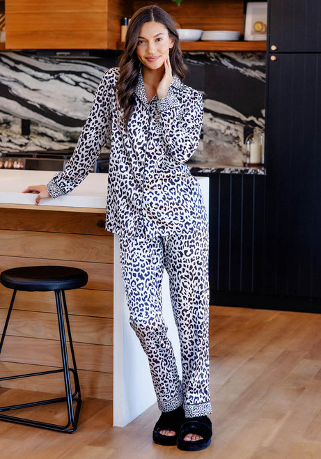 Clouded Leopard Satin Pajama Set