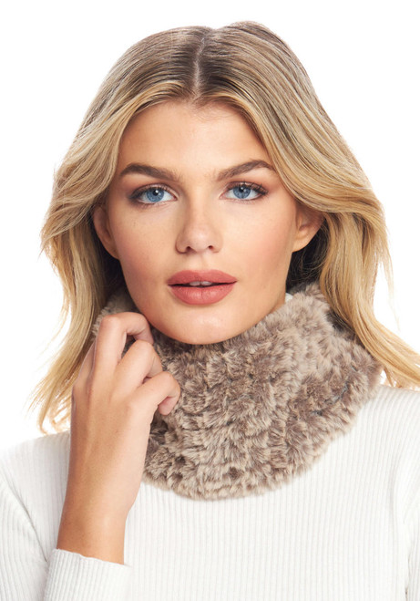 Natual Faux Fur Knitted Neckwarmer