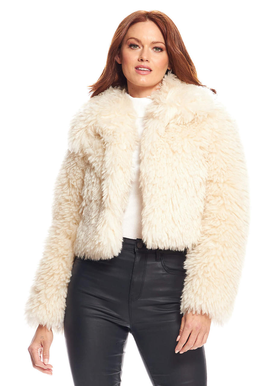 Fabulous-Furs Ivory Faux Sherpa Snowdrift Jacket 