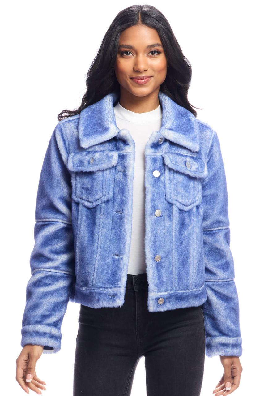 Fabulous-Furs Indigo Jeanius Faux Fur Denim Jacket 
