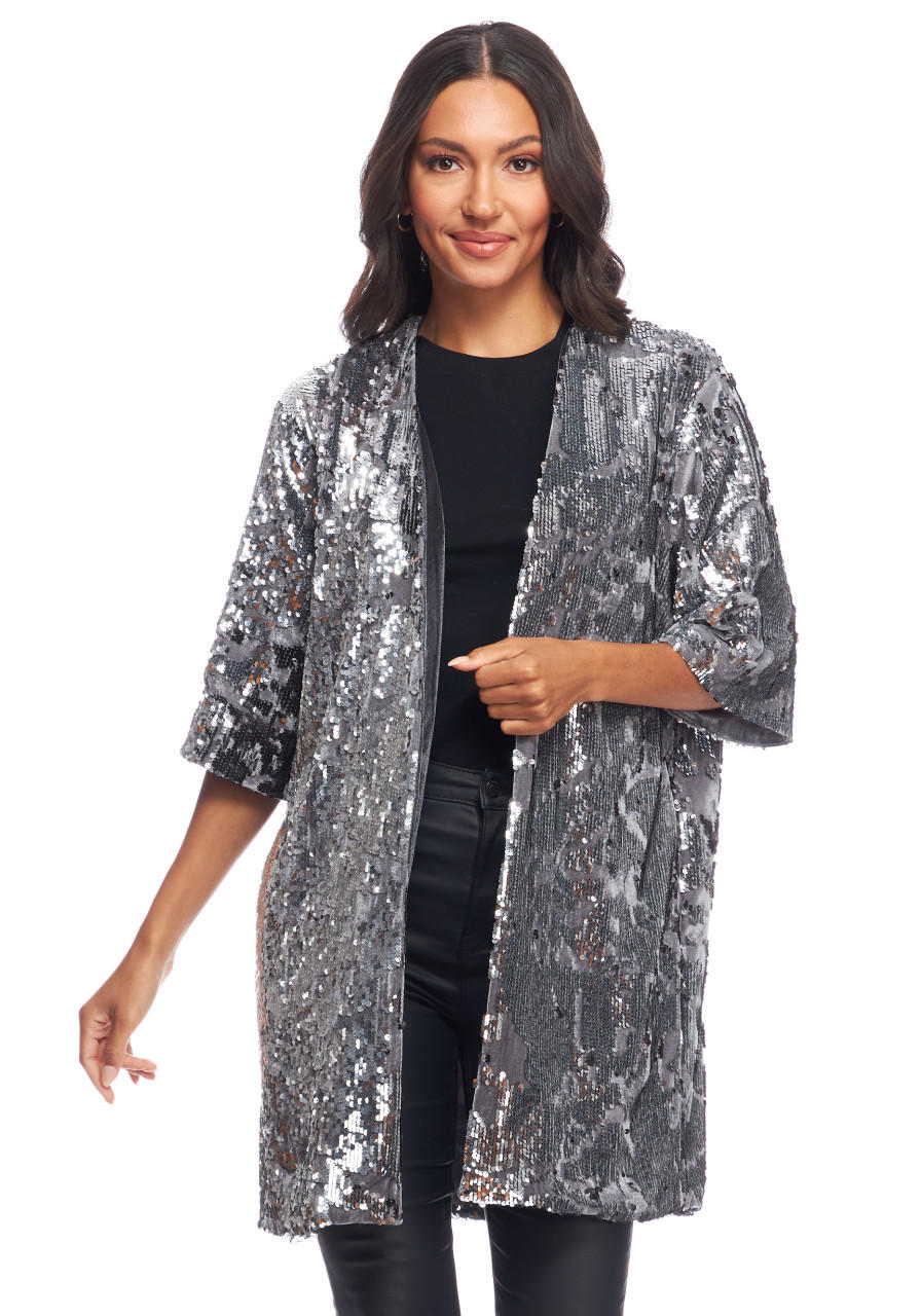 Sterling Silver Sequin Kimono