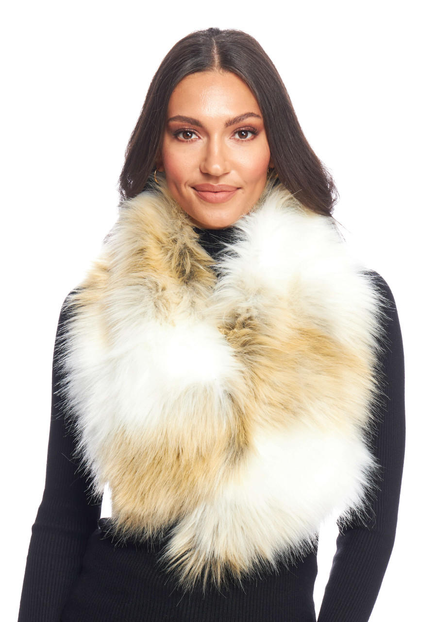 Arctic Fox Faux Fur Clip Scarf