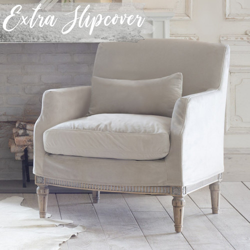 Eloquence® Extra Slipcover in Cloudy Velvet for Louis Cannes Bergere