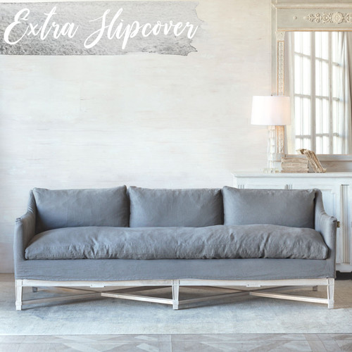 Eloquence® Extra Slipcover in Slate Grey Linen for Scandinavian Sofa