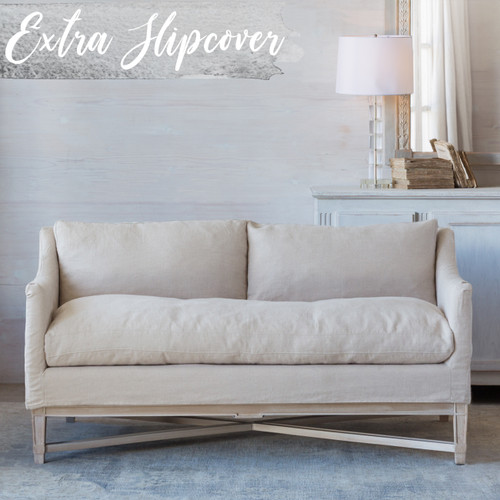 Eloquence® Extra Slipcover in Harvest Linen for Scandinavian Loveseat