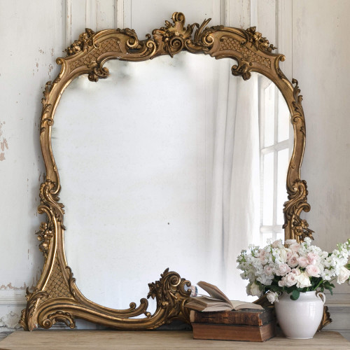 Pair of Antique Rounded Rocaille Mirrors MVP25087 (MVP25087) 