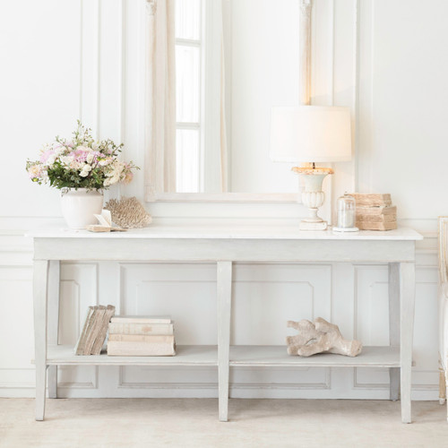 Eloquence® Countryside Console in Antique Fog with Marble Top