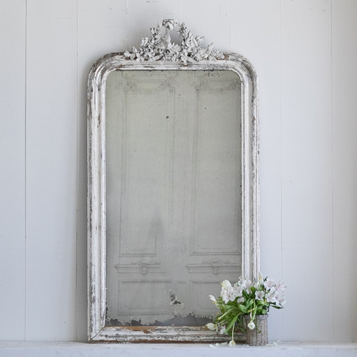 French Louis-Philippe Style 1900s Gilt Wall Mirror with Etched Foliage  Motifs - English Accent Antiques