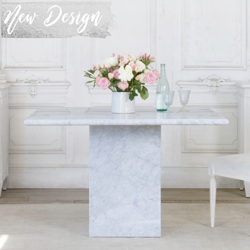 Eloquence® Tuscan Dining Table in White Carrara Marble