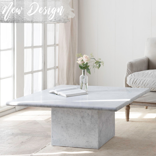 Eloquence® Tuscan Coffee Table in White Carrara Marble