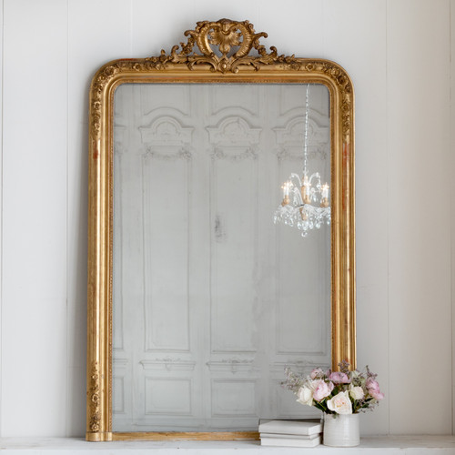 Antique Gilt Louis Philippe Mirror with Crest MVN32084