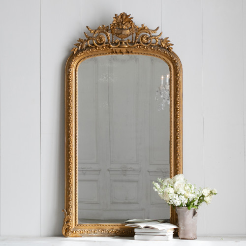 Louis XVI Gilt and Mercury Mirror with Floral Theme MVP28025