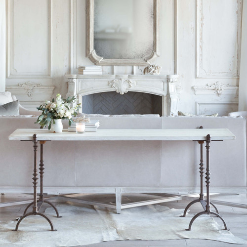 Eloquence® St. Remy Console Table in Pickled White Finish
