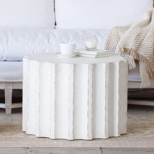 Eloquence® Medium Column Coffee Table in Plaster White Finish Eloquence® Medium Column Coffee Table in Plaster White Finish