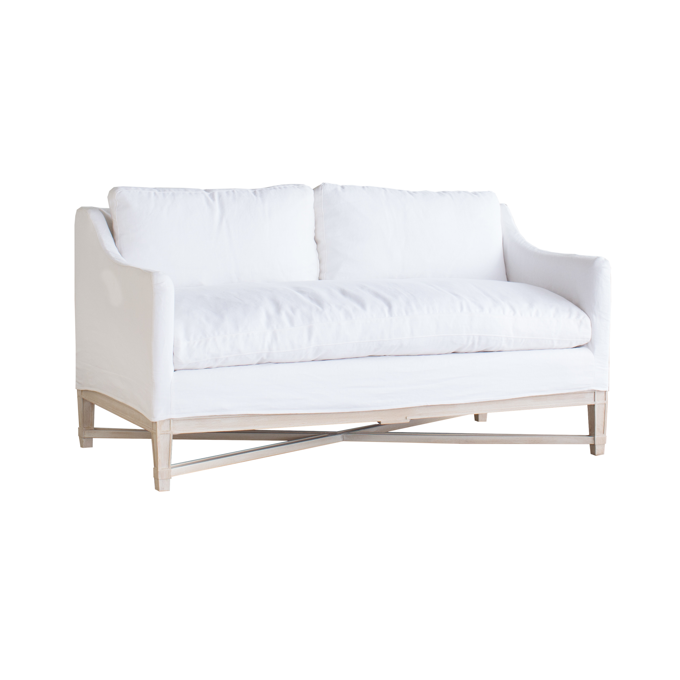 Slipcovered loveseat clearance white