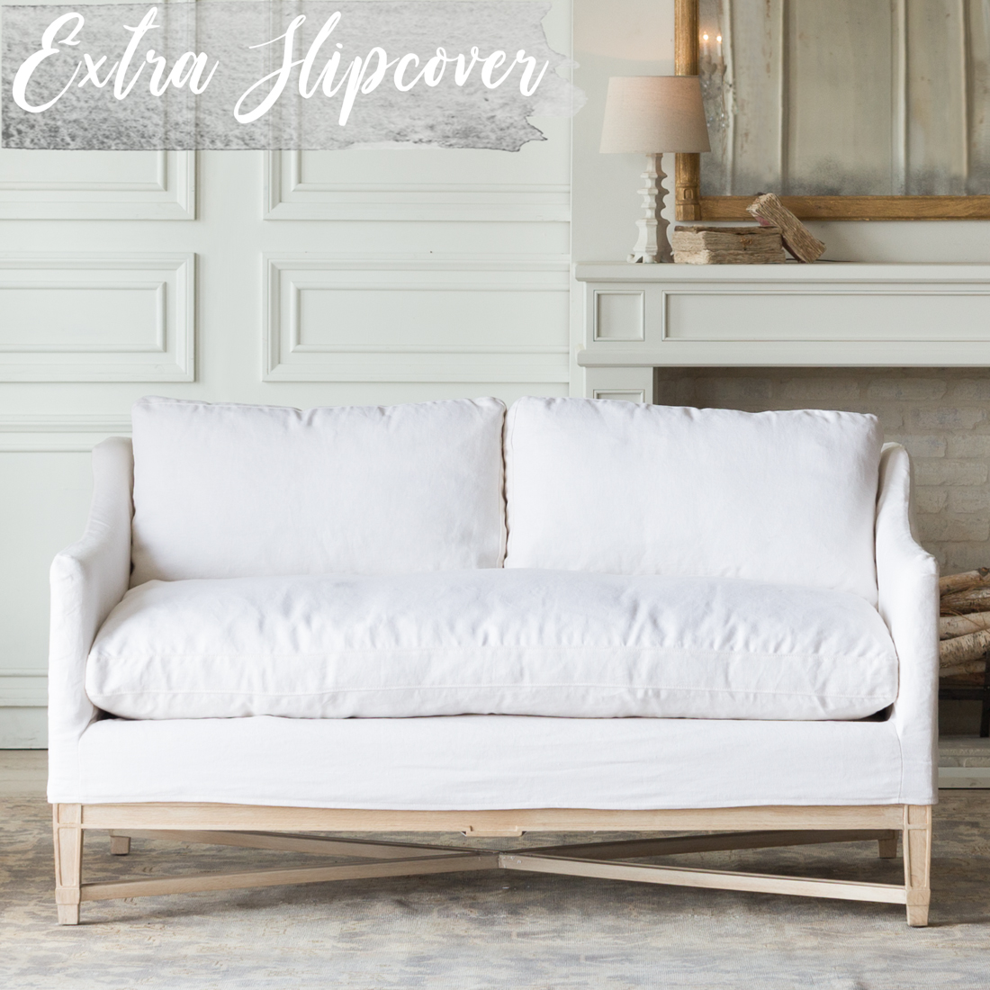 Slipcovered loveseat clearance white