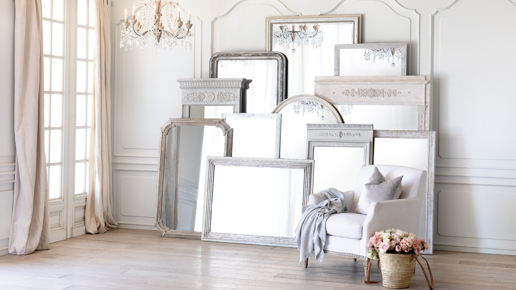 Eloquence®  Louis Philippe Mirror in Light Silver Finish