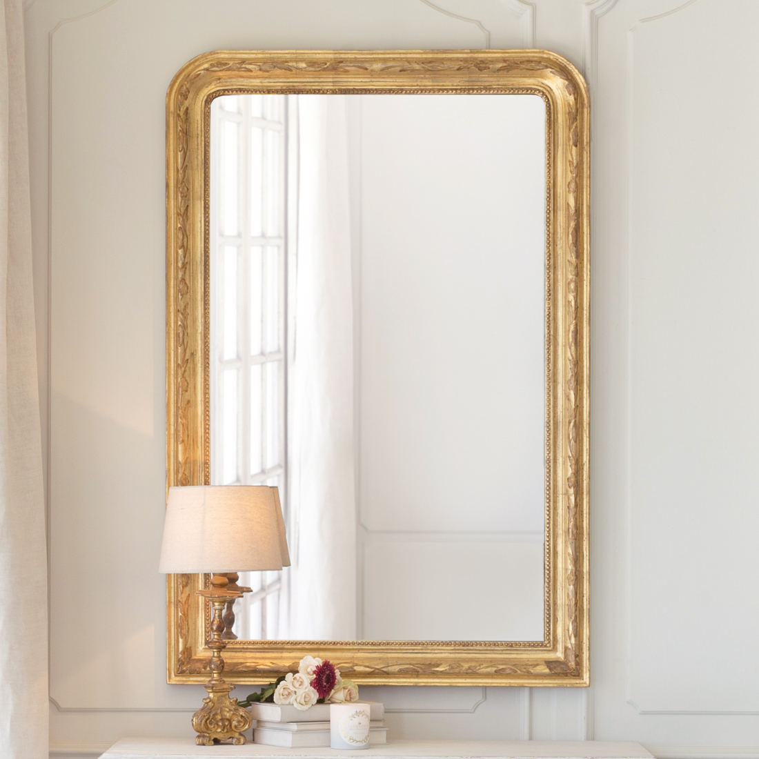 Gold Leaf Mirror Louis Philippe 100 X 70 Cm 
