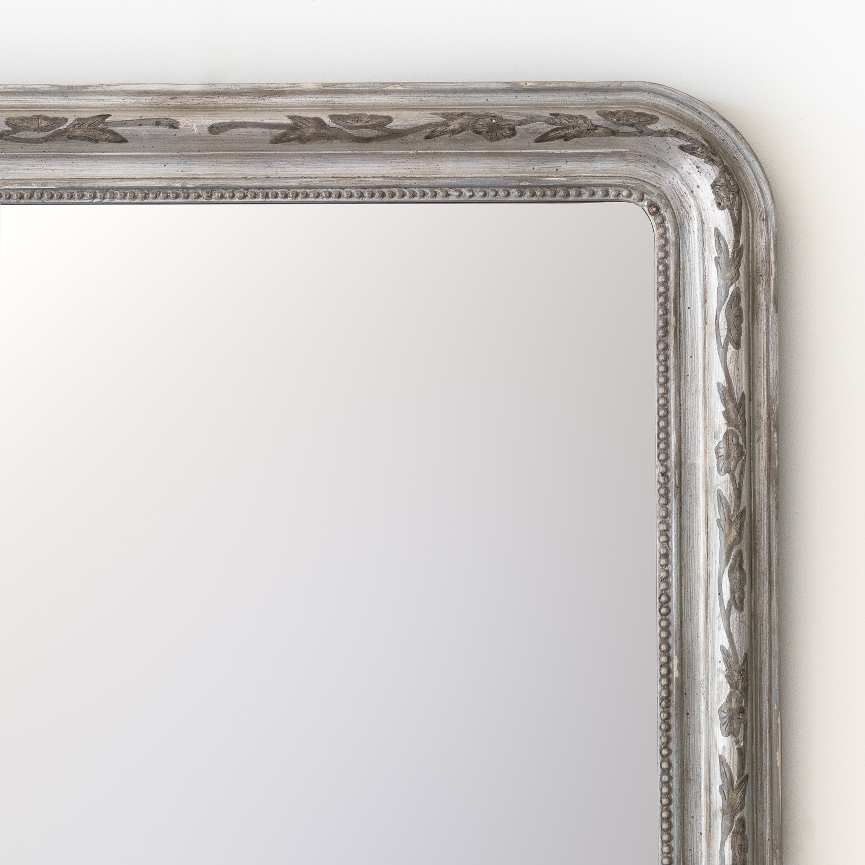 Antique Silver Louis Philippe Mirror with Crest MVN31091 - Eloquence