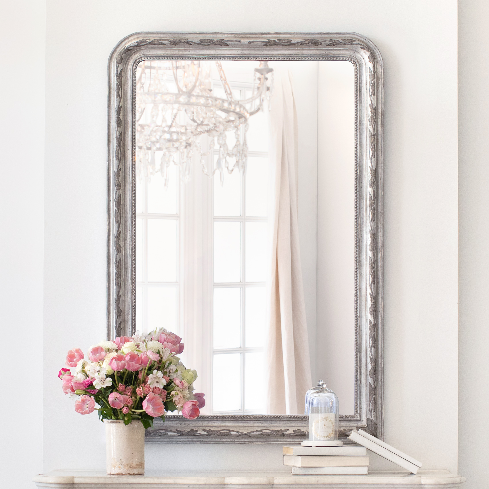 Eloquence®  Louis Philippe Mirror in Etched Silver Finish