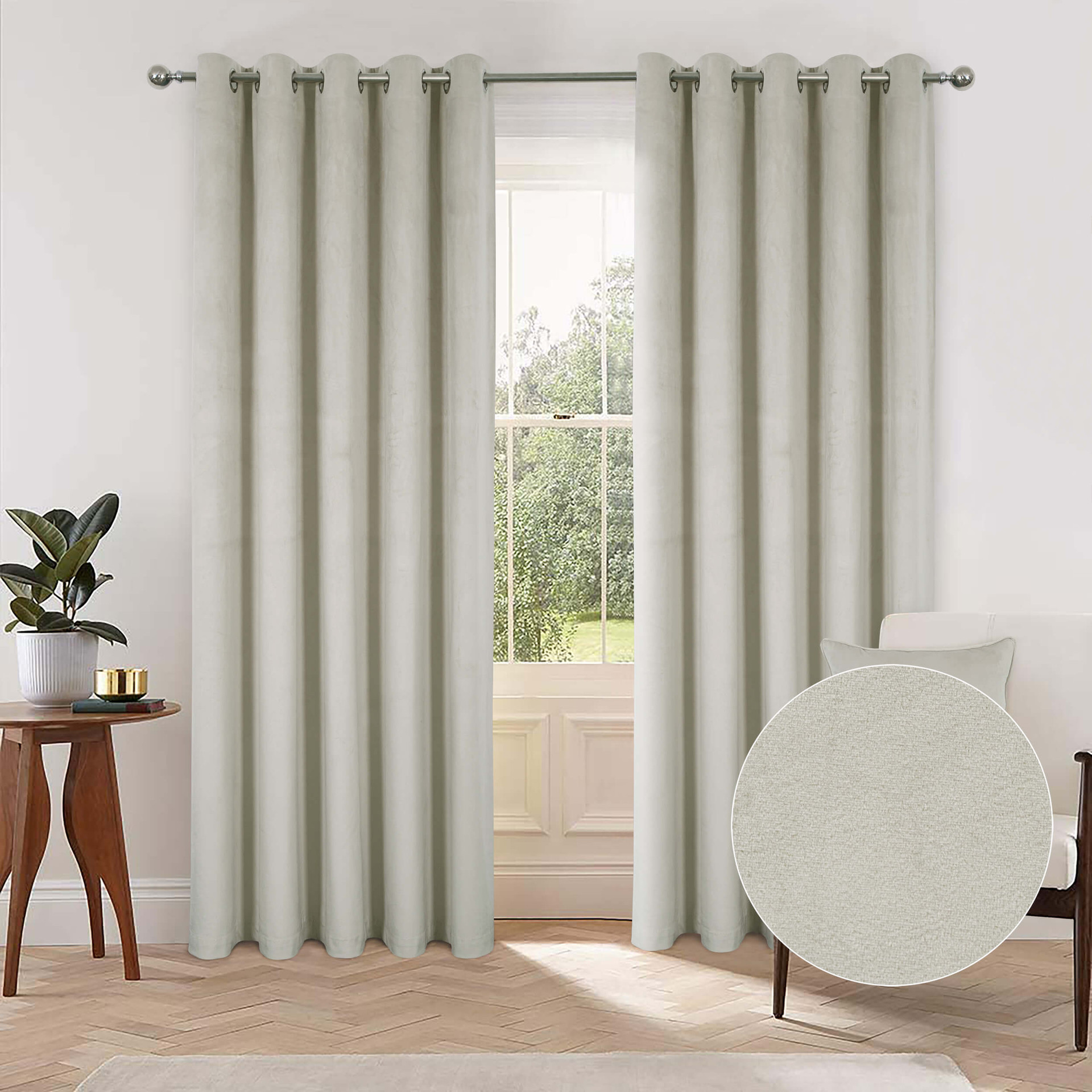 Asha Recycled Velour Eyelet Curtains | The Mill Shop