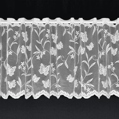 White Meadow Net Kitchen Curtain
