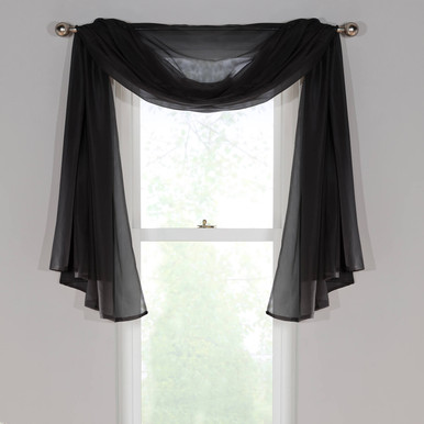 Black sheer scarf valance discount