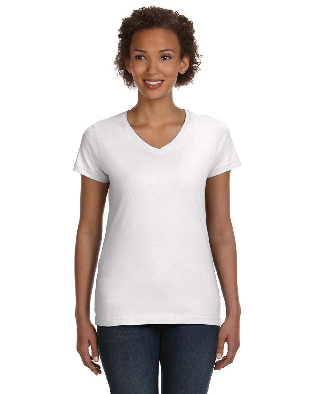 LAT 3507 - Ladies' V-Neck Fine Jersey T 
