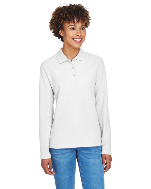 Devon & Jones D110W - Ladies' Pima Piqué Long-Sleeve Polo
