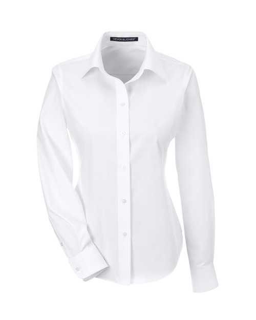 Devon & Jones Ladies Crown Collection Solid Broadcloth Shirt - Non-Iron, Princess Seams, Feminine Fit - View #9