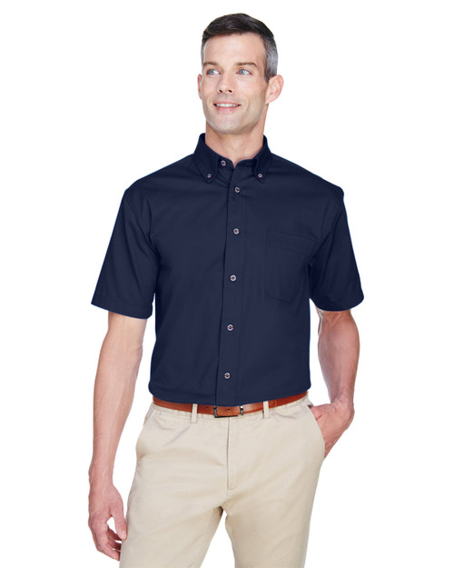 Harriton M500S - Men's Easy Blend™ Short-Sleeve Twill Shirt with Stain-Release
