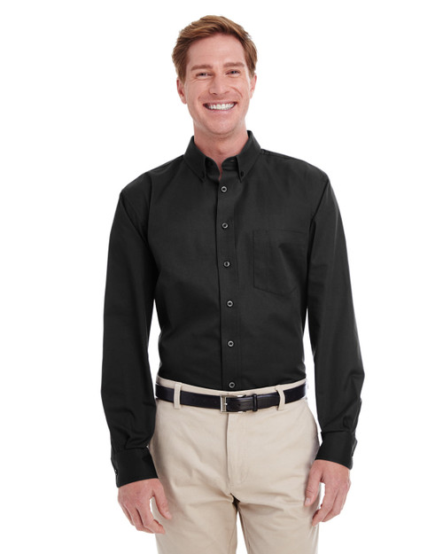 Harriton M581 - Men's Foundation 100% Cotton Long-Sleeve Twill Shirt with Teflon™