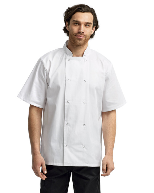 Artisan Collection by Reprime RP664 - Unisex Studded Front Short-Sleeve Chef's Coat