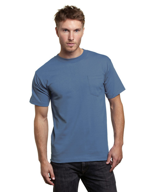 Bayside BA7100 - Adult 6.1 oz., 100% Cotton Pocket T-Shirt