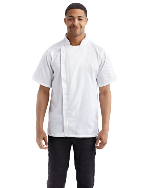 Artisan Collection by Reprime RP906 - Unisex Zip-Close Short Sleeve Chef's Coat