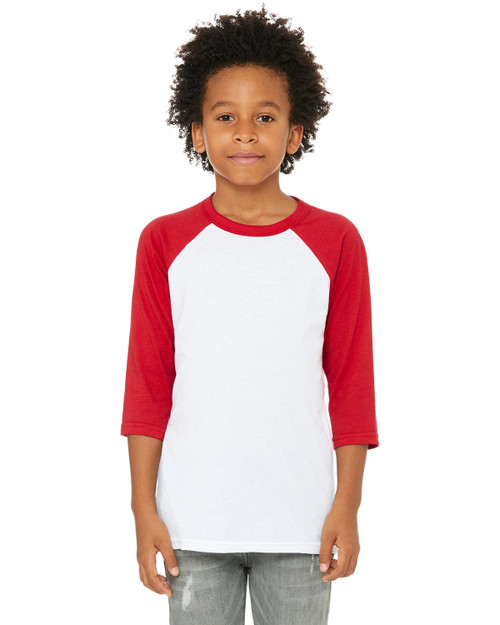 Bella + Canvas 3200Y - Youth 3/4-Sleeve Baseball T-Shirt