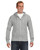 J America JA8872 - Adult Triblend Full-Zip Fleece Hooded Sweatshirt