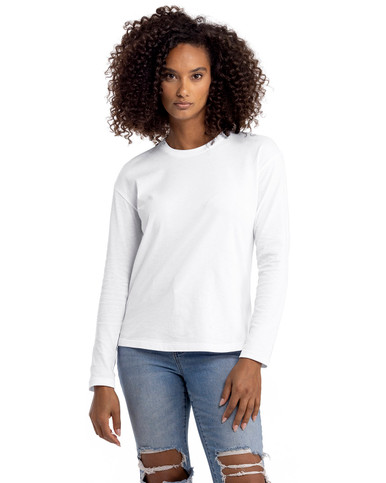 LAT Ladies Gameday Mash-Up Long Sleeve Fine Jersey Tee (3534) at   Women’s Clothing store