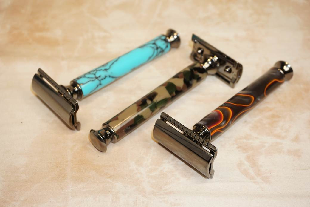 Gun Razorblade Classic D/E safety razor kit gun metal