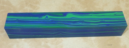 Tru Stone Pen Blank Banded Azurite 7/8 - The Golden Nib