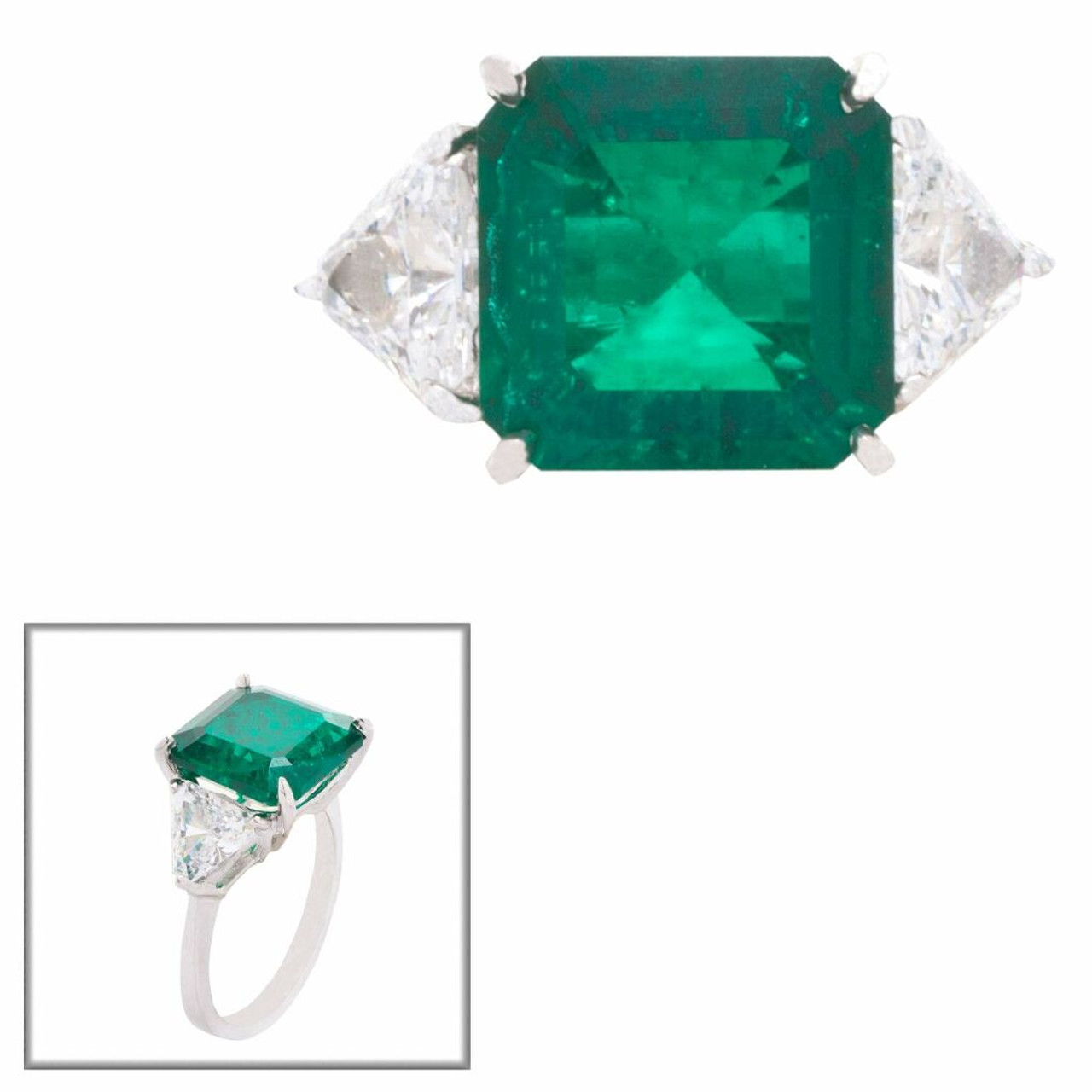 Unique Asscher Cut Emerald Ring | LUO